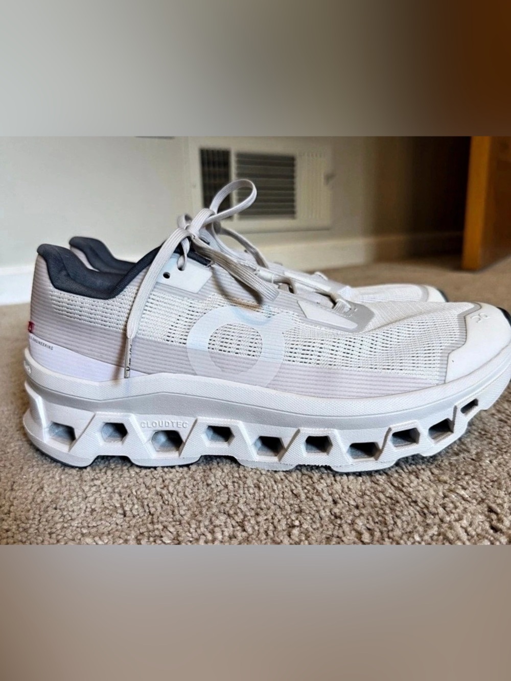 On Cloudmonster Void Running Shoes White & Gray Women’s US 10w